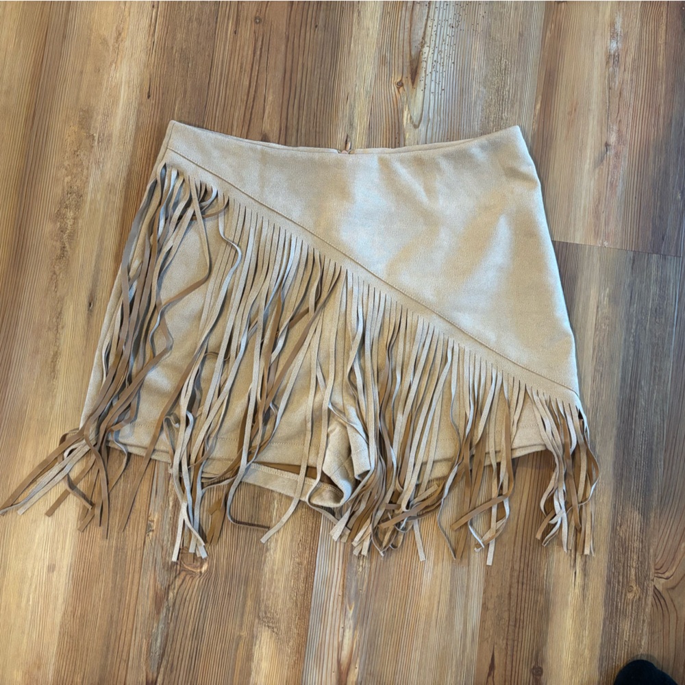 Fringed Tan Cowgirl Skort